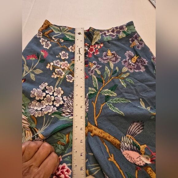 GP & J Baker X H&M Wide Leg Palazzo Pants Birds Print Multicolor Size 4 - Picture 8 of 14